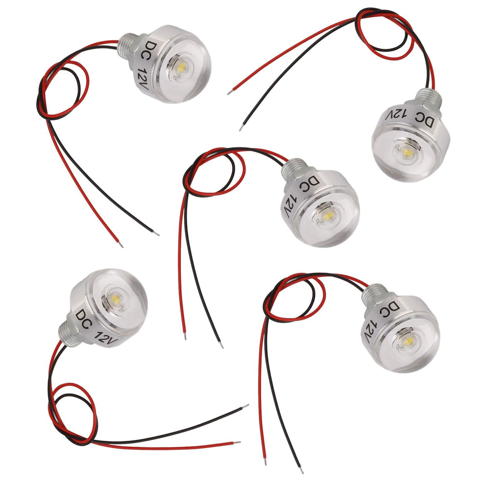 5PCS LED In Ground Well Light DC 12V 1W Mini Embedded Spotlight LED Deck Lamp for Jewel Cabinet Ceiling Stair Landscape