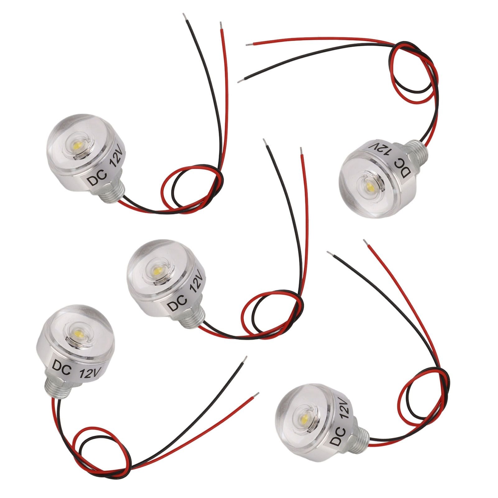 5PCS LED In Ground Well Light DC 12V 1W Mini Embedded Spotlight LED Deck Lamp for Jewel Cabinet Ceiling Stair Landscape