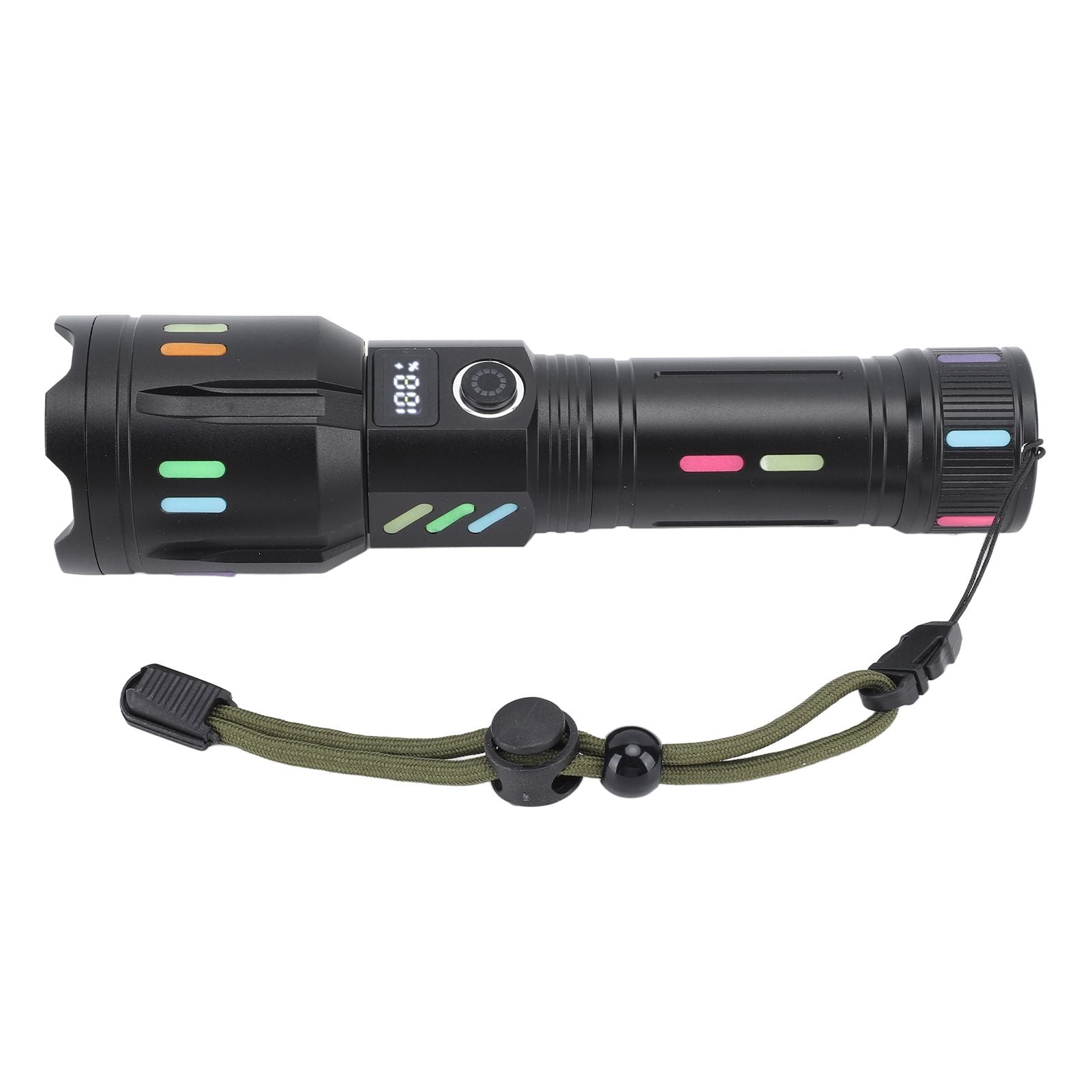 LED Flashlights High Powered Zoomable Handheld Torch Outdoor White Laser Long Range Flashlight with Battery Level Display