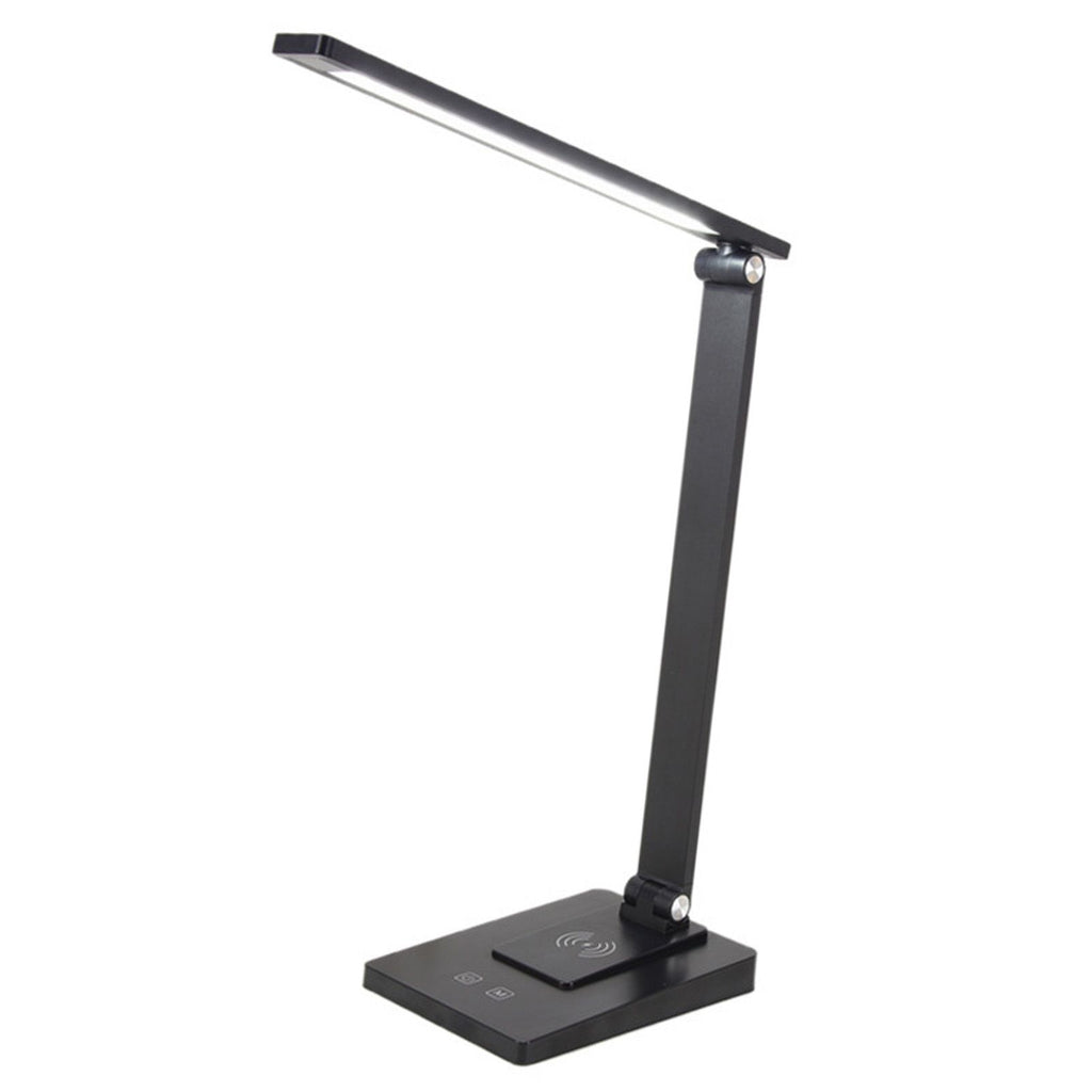 LED Desk Lamp with 3 Levels Brightness Eye Caring Office Reading Lamp Foldable Table Desk Lamp USB Wireless Charging Plug in Version