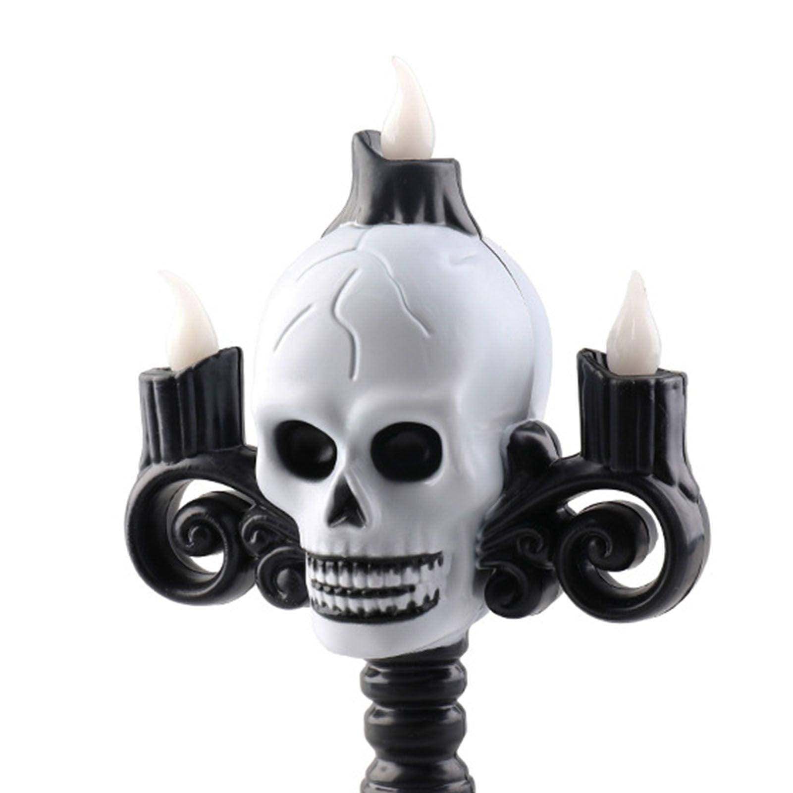 Skull Head LED Candle Light Lightweight Retro Spooky Green Light Plastic Skull Flameless Candle Lights for Party