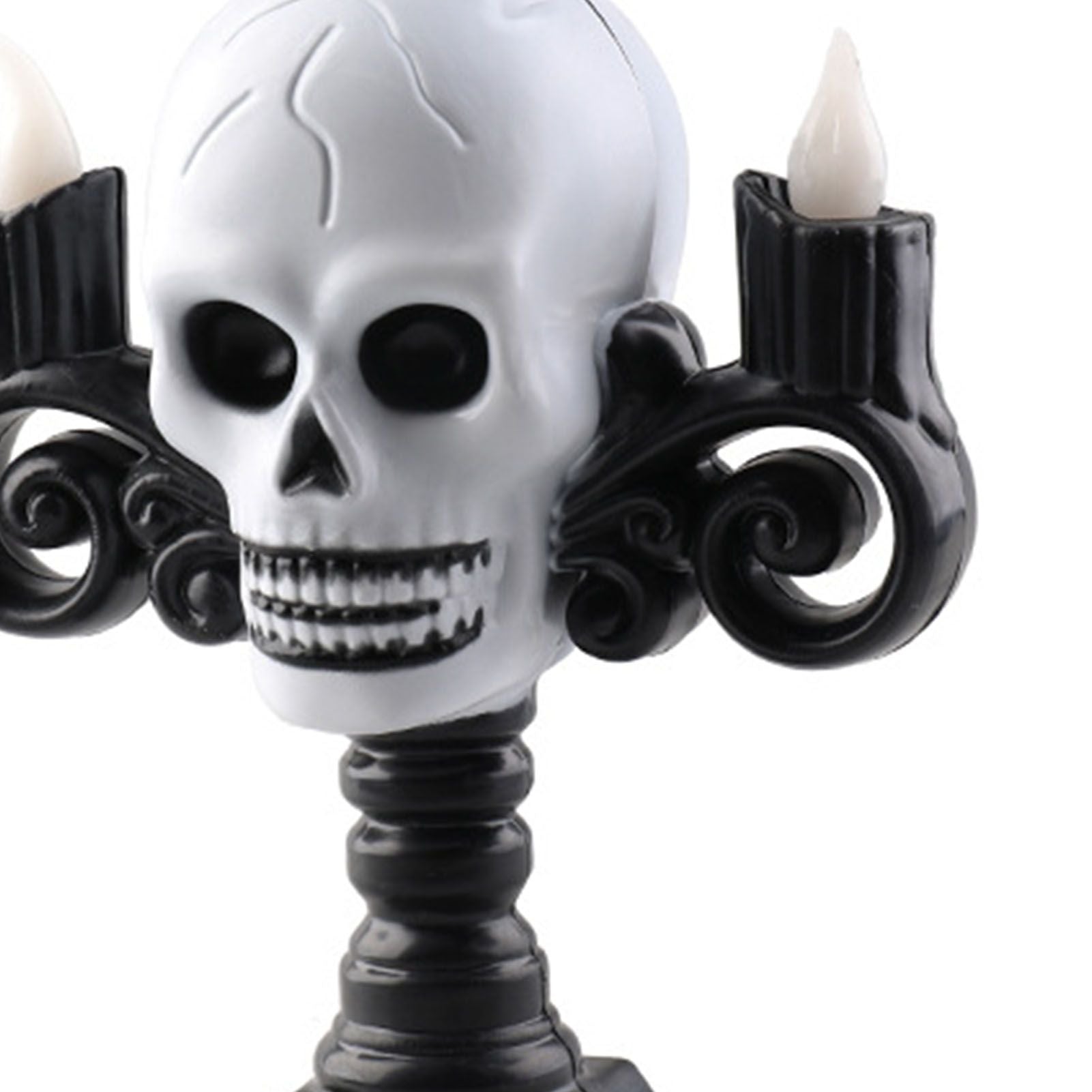 Skull Head LED Candle Light Lightweight Retro Spooky Green Light Plastic Skull Flameless Candle Lights for Party