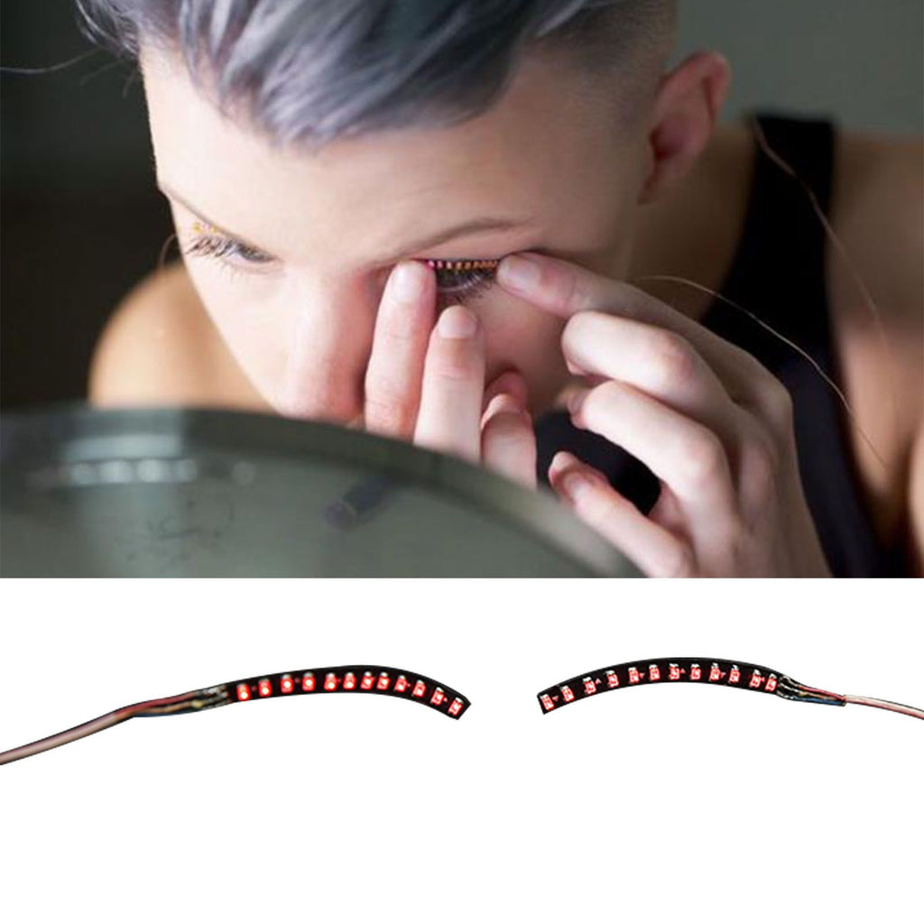 LED False Eyelashes Light Lightweight Stylish Reliable Luminous False Eyelashes Light for Party Bars Nightclubs Halloween Red