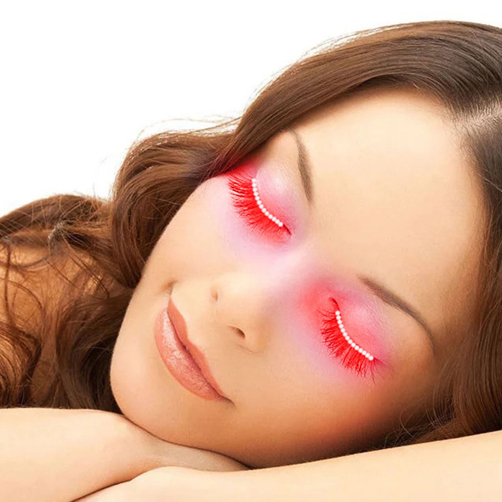 LED False Eyelashes Light Lightweight Stylish Reliable Luminous False Eyelashes Light for Party Bars Nightclubs Halloween Red