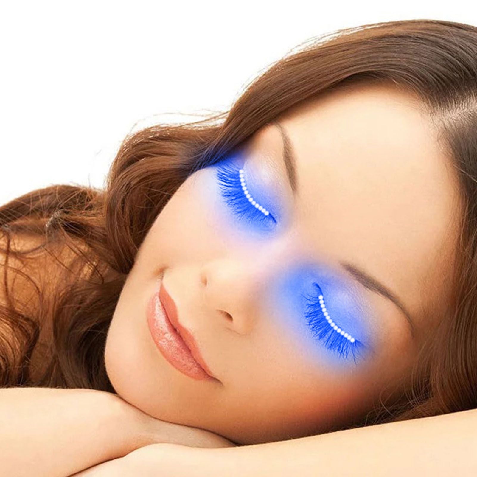 LED False Eyelashes Light Lightweight Stylish Reliable Luminous False Eyelashes Light for Party Bars Nightclubs Halloween Blue