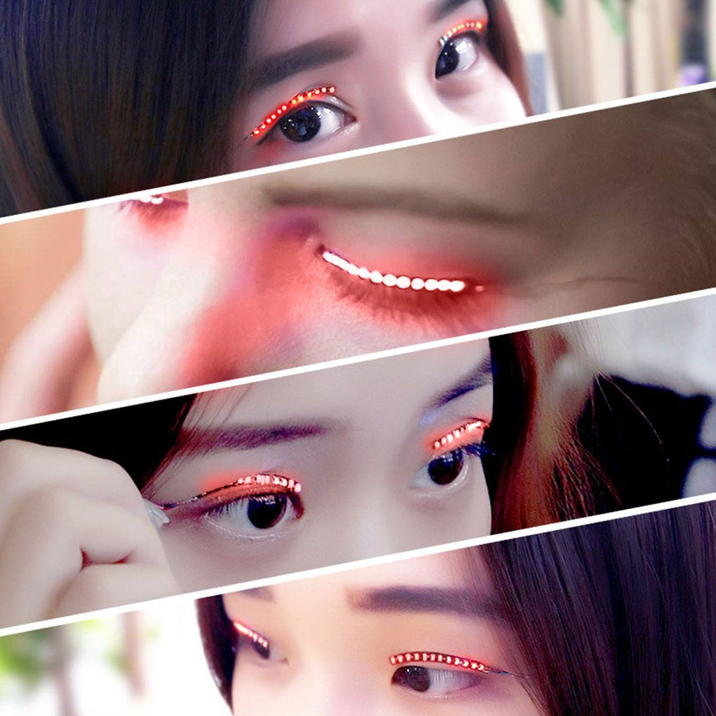 LED False Eyelashes Light Lightweight Stylish Reliable Luminous False Eyelashes Light for Party Bars Nightclubs Halloween Pink