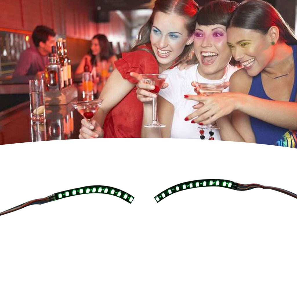 LED False Eyelashes Light Lightweight Stylish Reliable Luminous False Eyelashes Light for Party Bars Nightclubs Halloween Green
