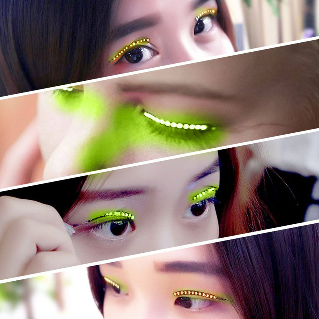 LED False Eyelashes Light Lightweight Stylish Reliable Luminous False Eyelashes Light for Party Bars Nightclubs Halloween Green