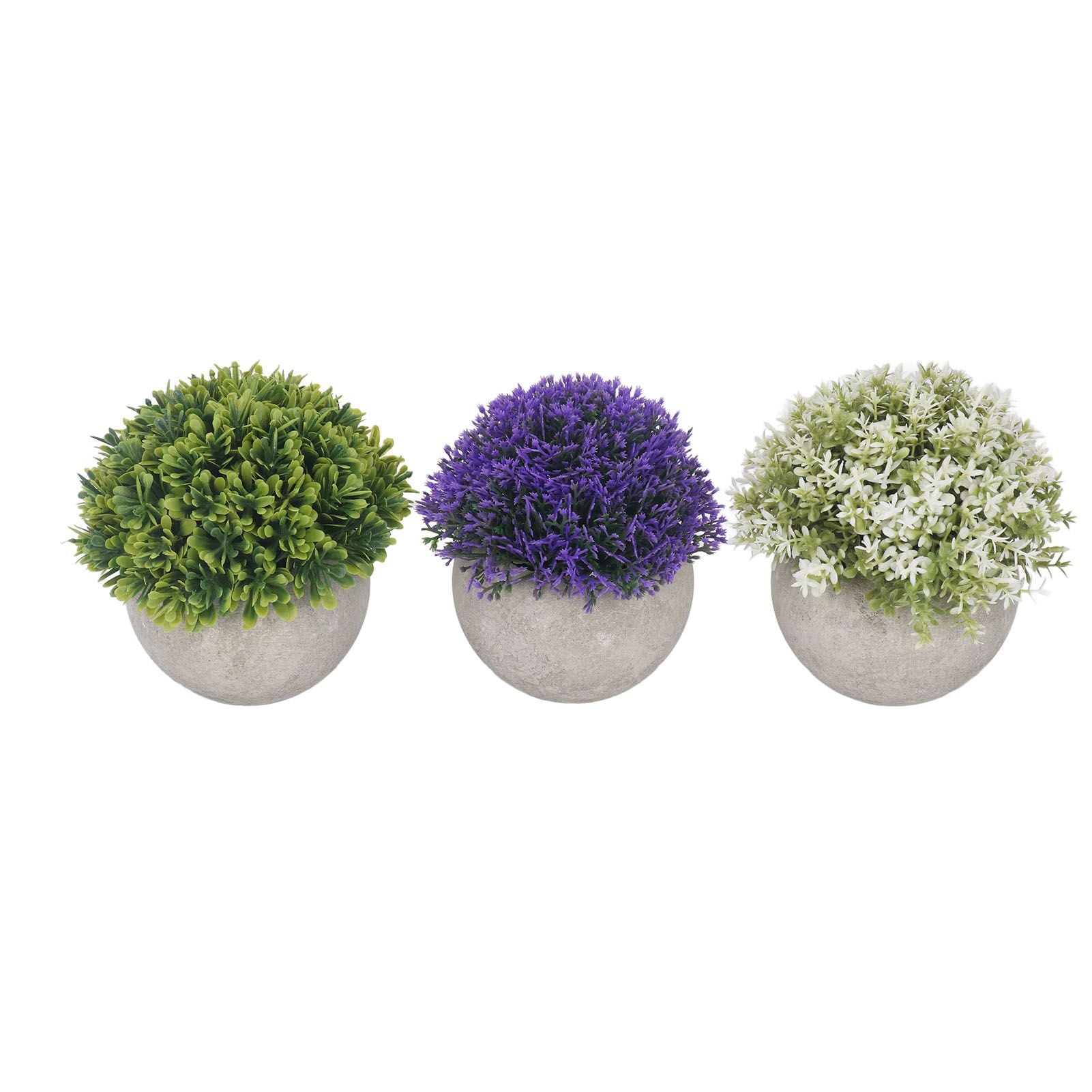 3PCS Artificial Potted Plant Fake Plants Realistic Round Base Long Lasting Easy Maintenance Simulated Decor for Home