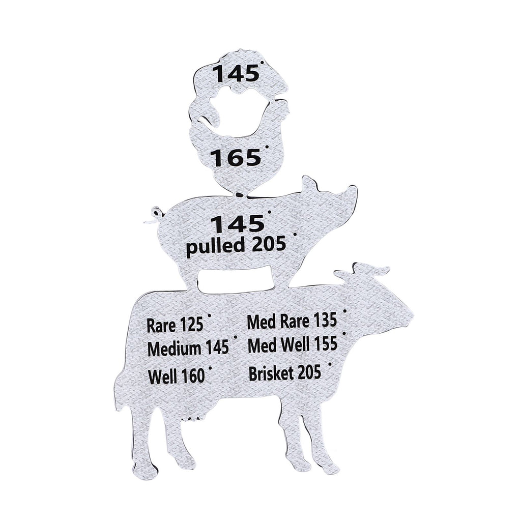 Meat Temperature Magnet Metal Cooking Temperature Guide BBQ Smoking Meat Accessories Gift For Men Husband Grilling Party