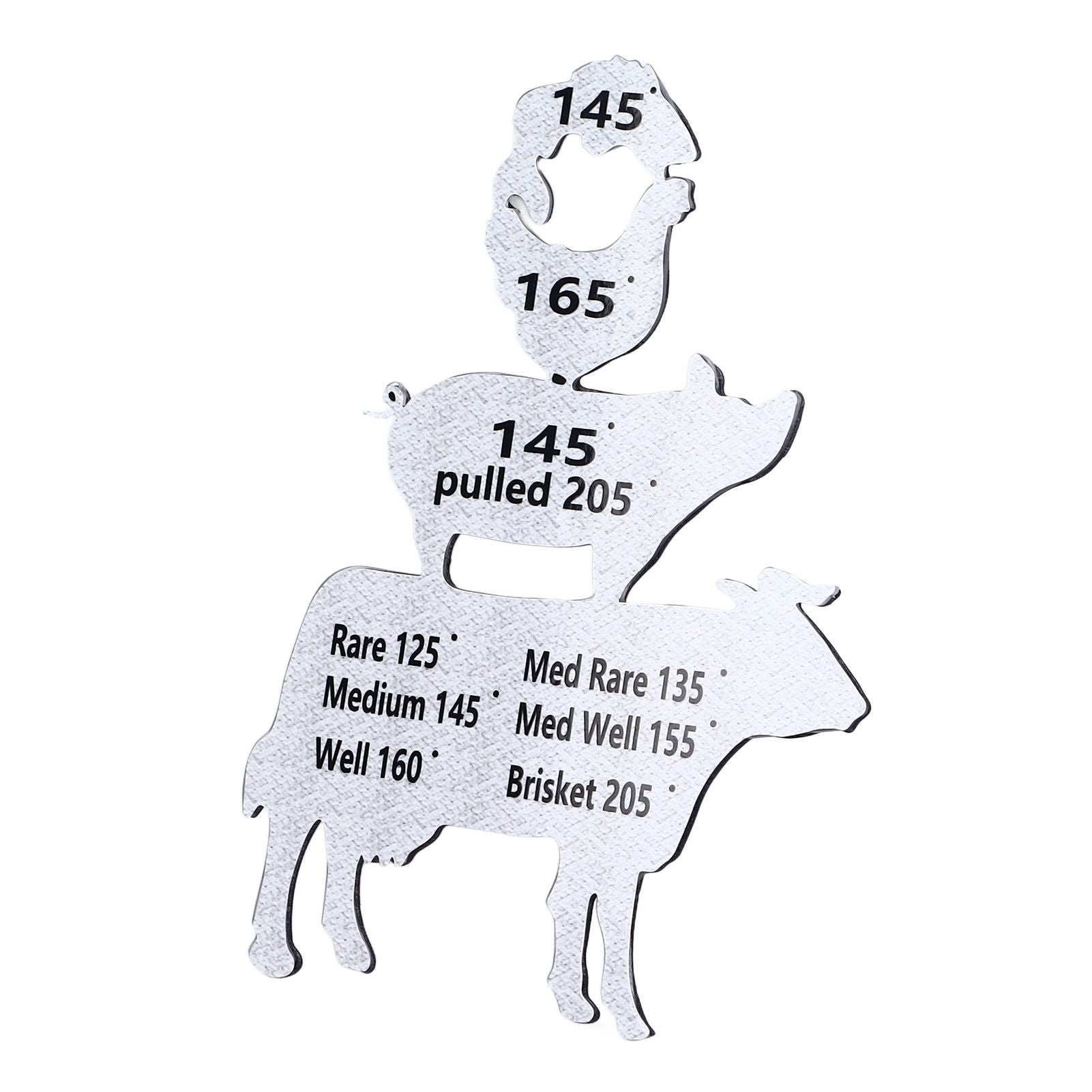 Meat Temperature Magnet Animal Internal Temperature Guide Acrylic Beef Pork Chicken Fish Grill Accessory for BBQ Cooking