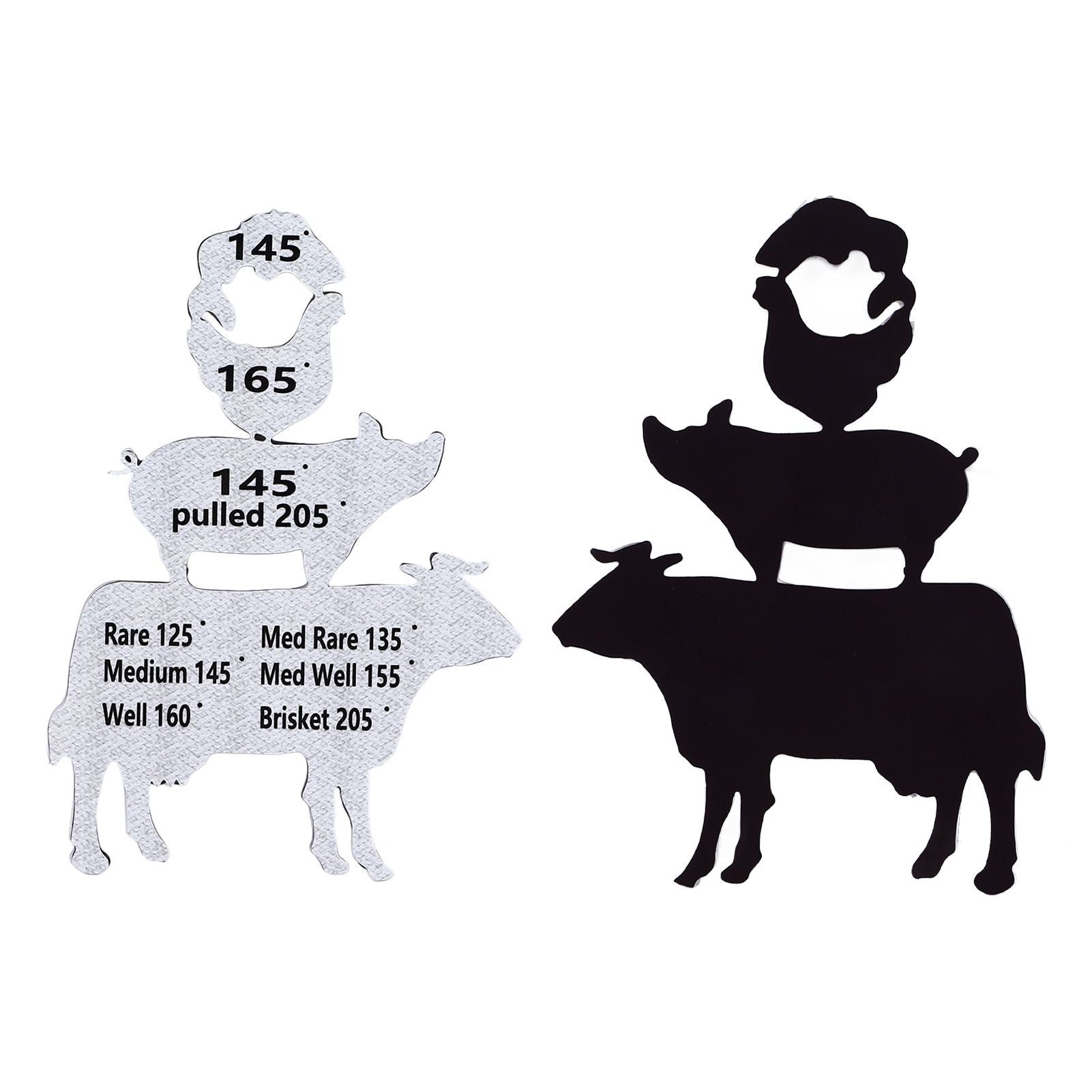 Meat Temperature Magnet Animal Internal Temperature Guide Acrylic Beef Pork Chicken Fish Grill Accessory for BBQ Cooking