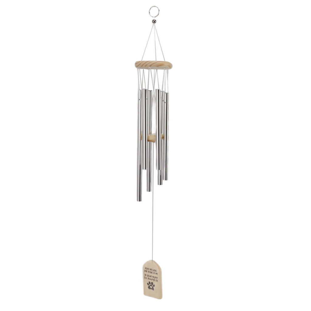 Pet Memorial Wind Chimes Wooden Outdoor Sympathy Wind Chimes Dog Memorial Remembrance Gifts with Thickened Aluminum Tubes for Home Garden Decor