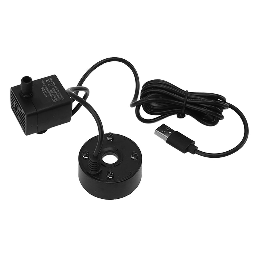 Mist Maker USB Fog Maker with Pump LED Colorful Lighting Fountain Atomizer Humidifier 5V Fog Machine for Pond Garden Office Black