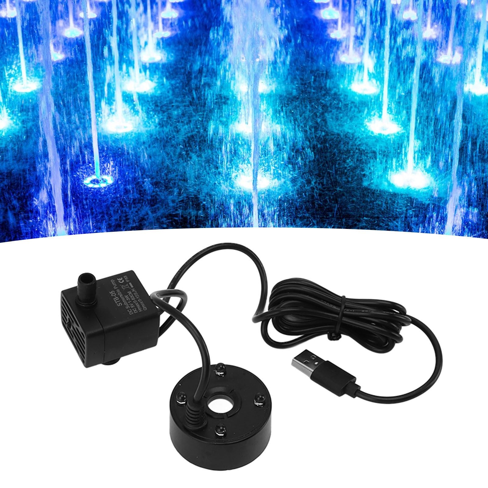 Mist Maker USB Fog Maker with Pump LED Colorful Lighting Fountain Atomizer Humidifier 5V Fog Machine for Pond Garden Office Black
