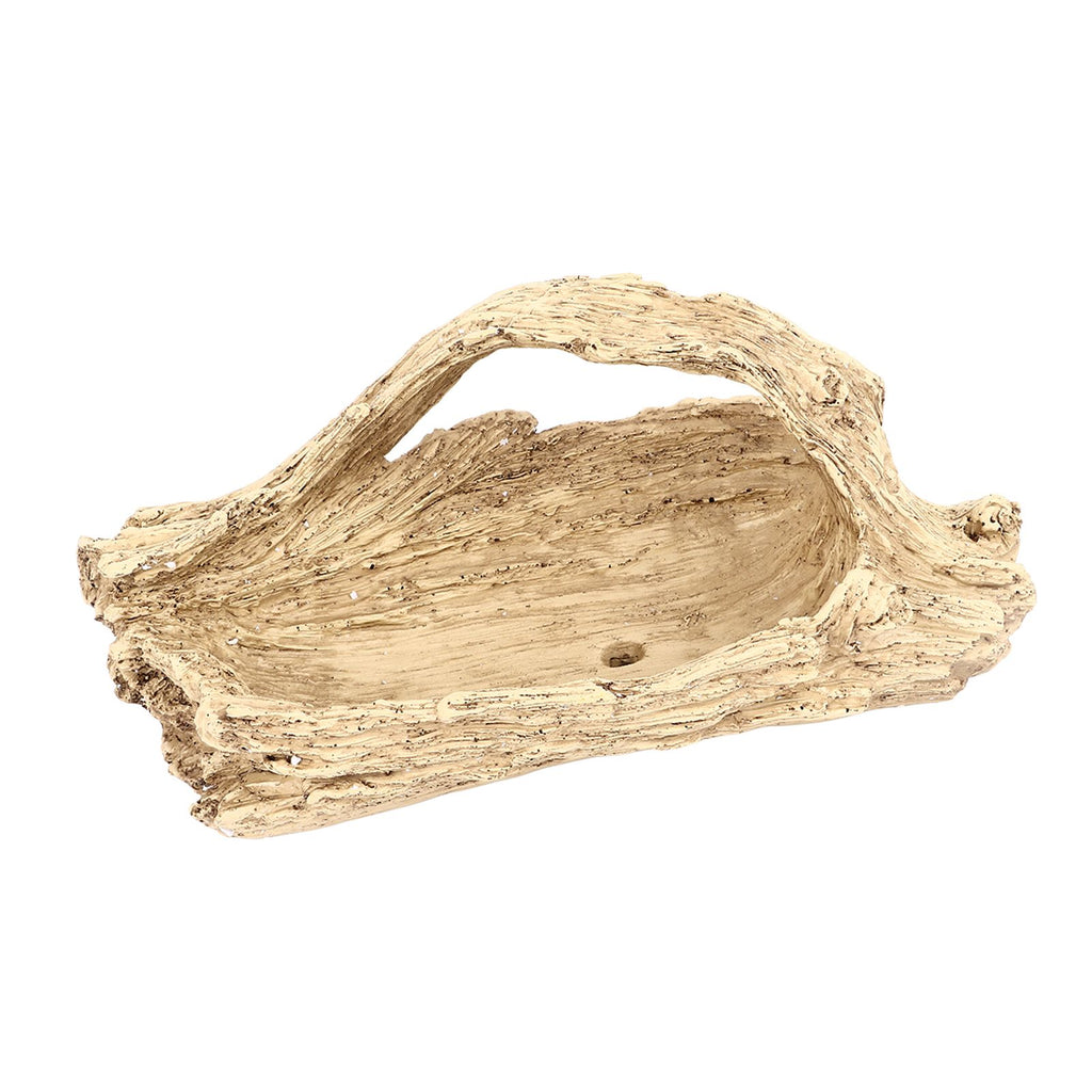 Artificial Driftwood Succulent Planter Faux Wood Resin Succulent Planter for Windowsill Desktop Coffee Table