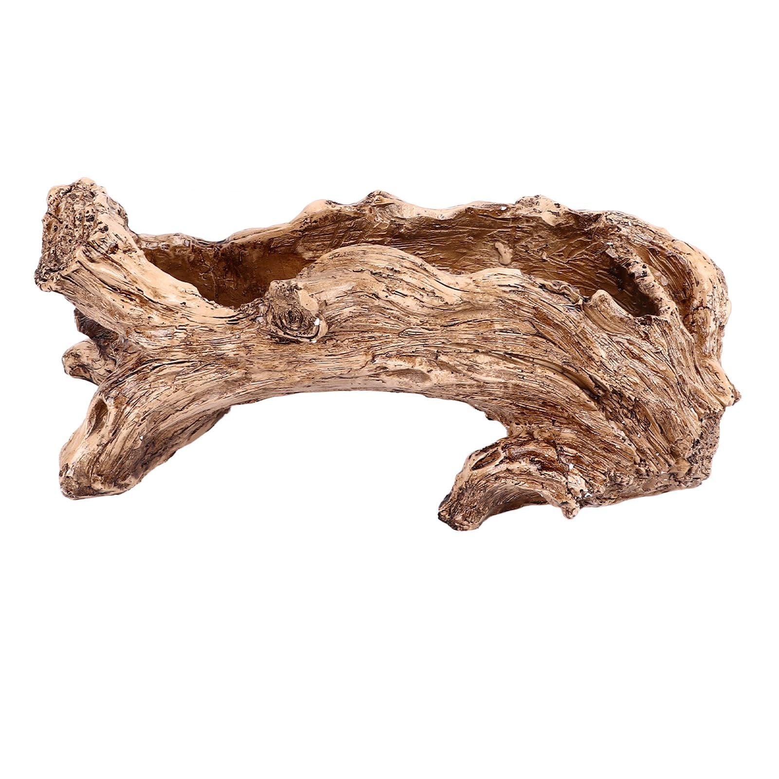 Artificial Driftwood Planter Resin Succulent Planter Vintage Tree Root Stump Log Like Flower Container Pot for Home Garden Decoration