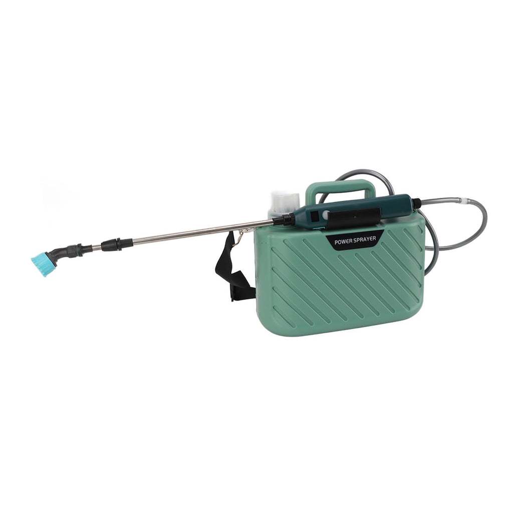 Electric Plant Sprayer Battery Powered 5L with 3 Nozzles Retractable Wand Adjustable Shoudler Strap Garden Sprayer for Lawn Green