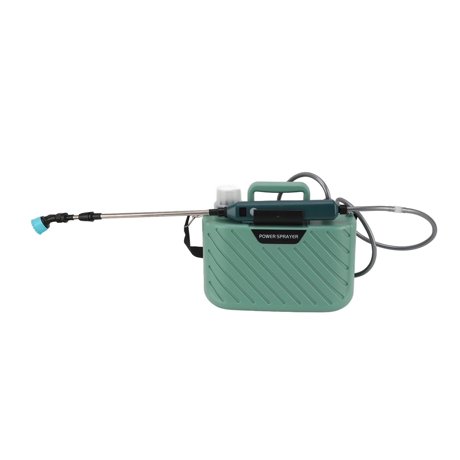 Electric Plant Sprayer Battery Powered 5L with 3 Nozzles Retractable Wand Adjustable Shoudler Strap Garden Sprayer for Lawn Green