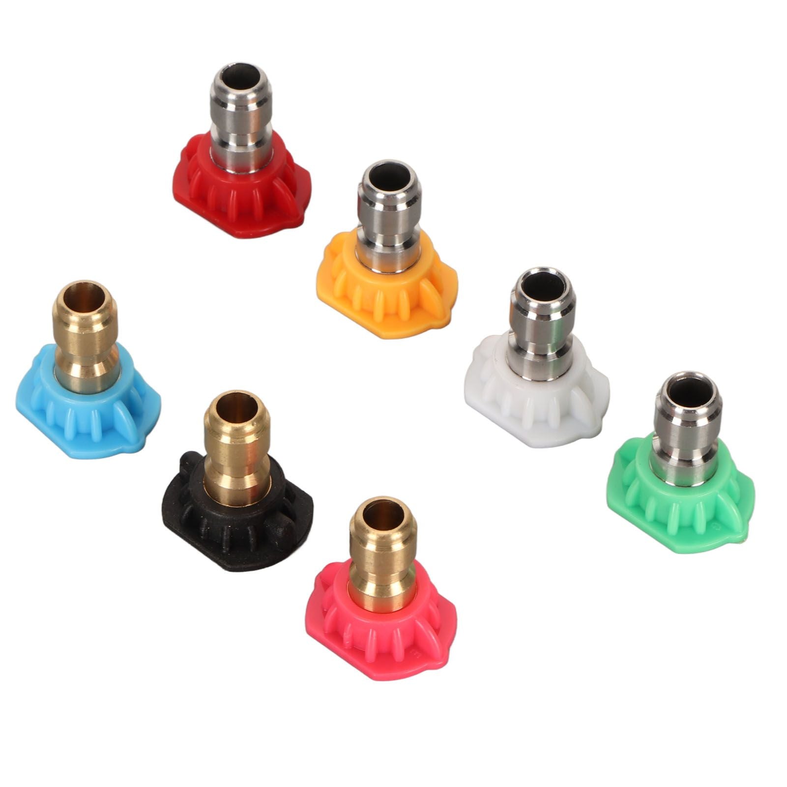 High Pressure Water Gun Nozzle 1/4 Inch 7 Colors Fan Shaped Multifunctional Pressure Washer Spray Nozzle
