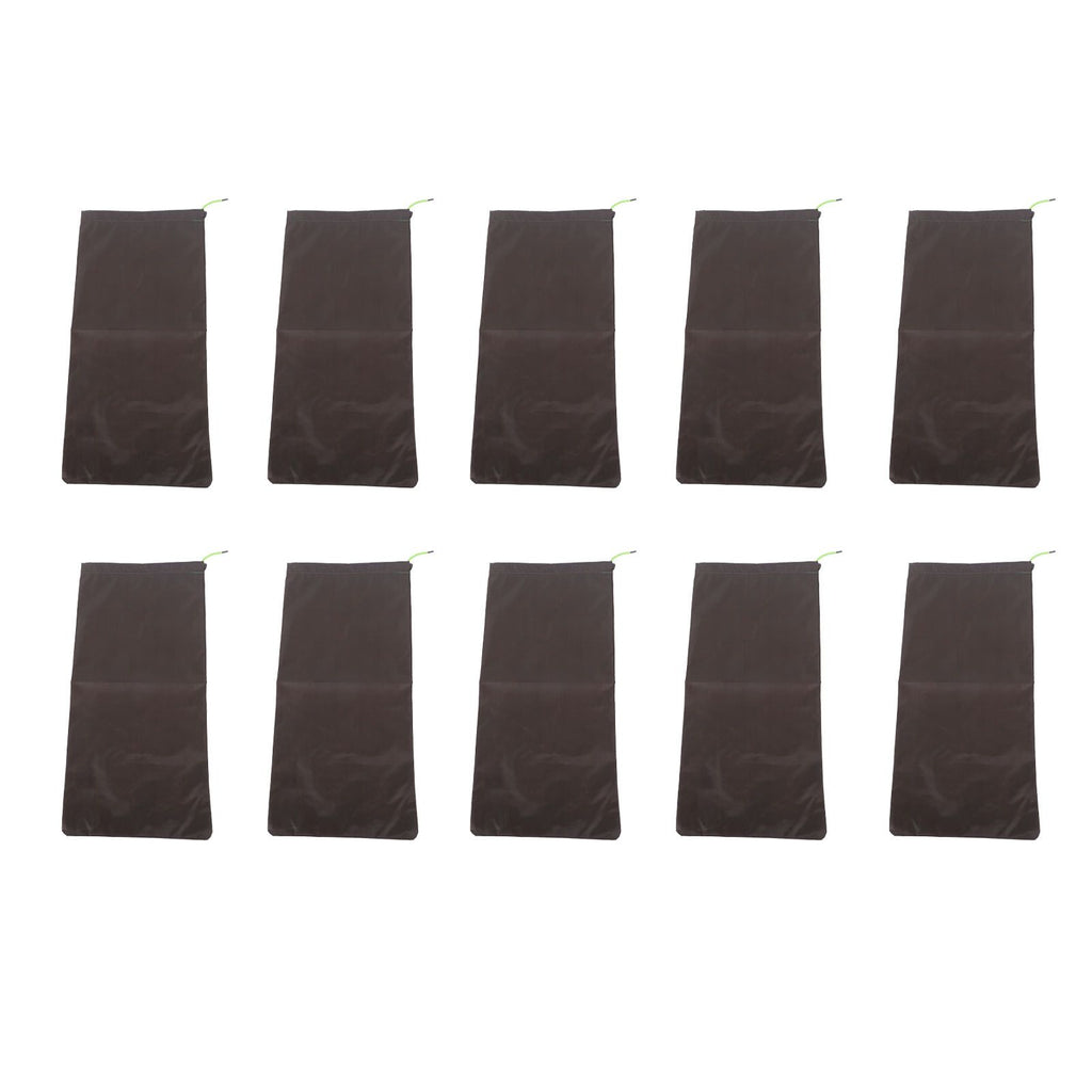 10PCS Sandless Sand Bags Drawstring Flood Water Barriers Polyester 9.8x19.7in Dam Bag for Basement Garage Anti Flood Coffee