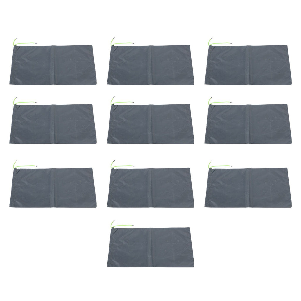 10PCS Sandless Sand Bags Drawstring Flood Water Barriers Polyester 9.8x19.7in Dam Bag for Basement Garage Anti Flood Grey