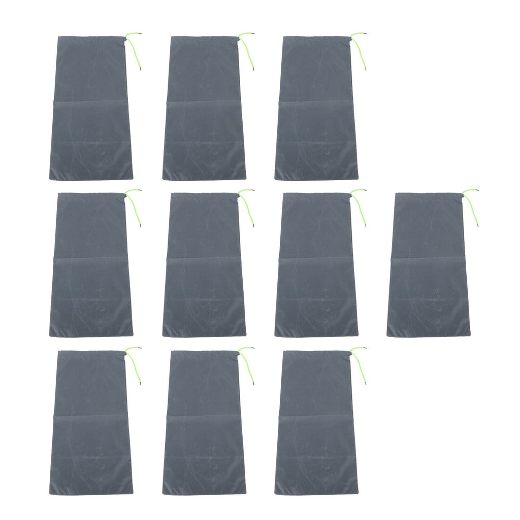 10PCS Sandless Sand Bags Drawstring Flood Water Barriers Polyester 9.8x19.7in Dam Bag for Basement Garage Anti Flood Grey