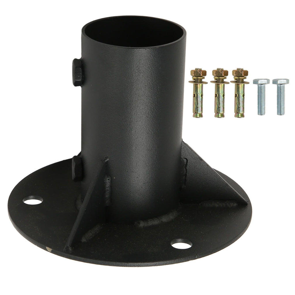 Chain Link Fence Pole Floor Flange Base Flange Heavy Solid Fence Post Concrete Mount for Holding Fence Mailbox Flag Round Posts 52mm / 2.0in
