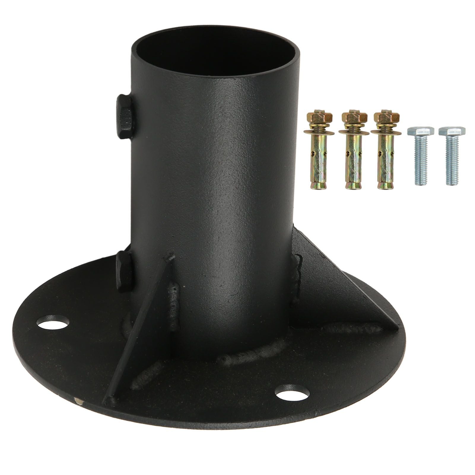 Chain Link Fence Pole Floor Flange Base Flange Heavy Solid Fence Post Concrete Mount for Holding Fence Mailbox Flag Round Posts 65mm / 2.6in
