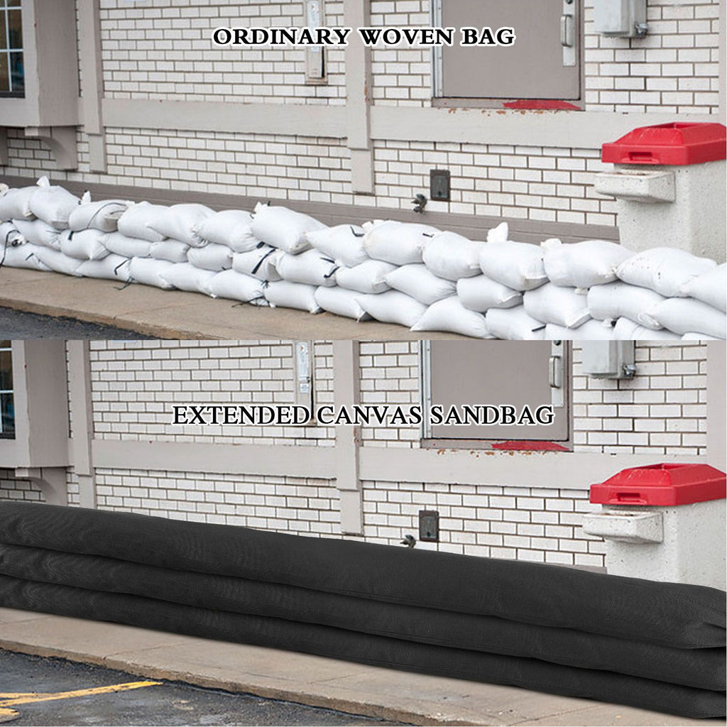 2Pcs 5ft Water Activated Flood Barriers Non Woven Absorbent Resin Double Layer Floor Prevention Bags for Home Door Garage Basement 20x150
