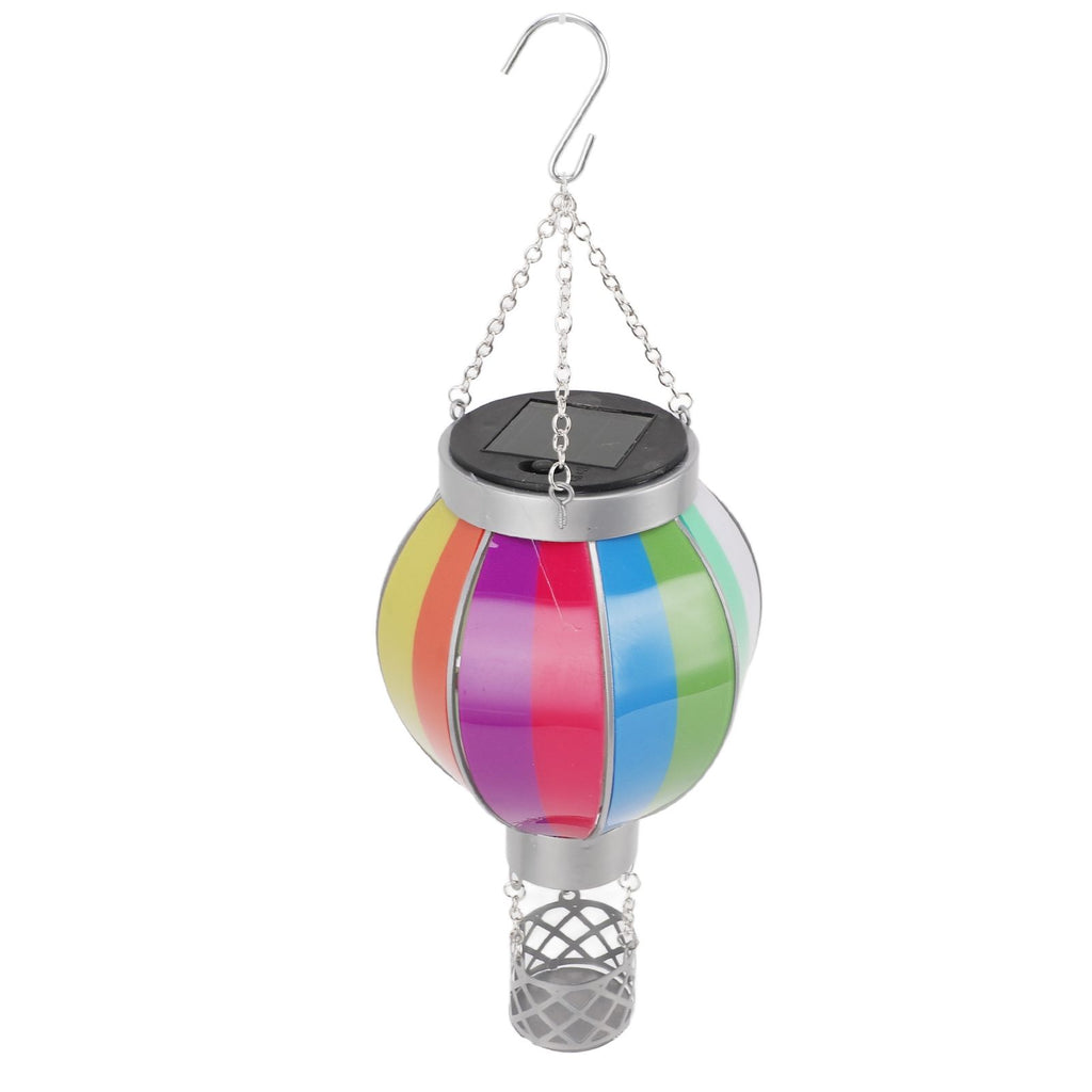 Hot Air Balloon Solar Lantern 600MAH Rainbow Color Automatic On Off Warm Light Outdoor Solar Hanging Lights for Patio Garden Porch