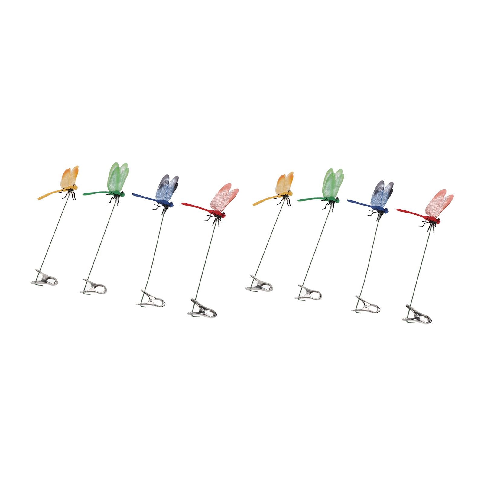 8PCS Fake Dragonfly Clip Waterproof Outdoor 3D Dragonfly Garden Decorative Clips Home Patio Ornaments Crafts