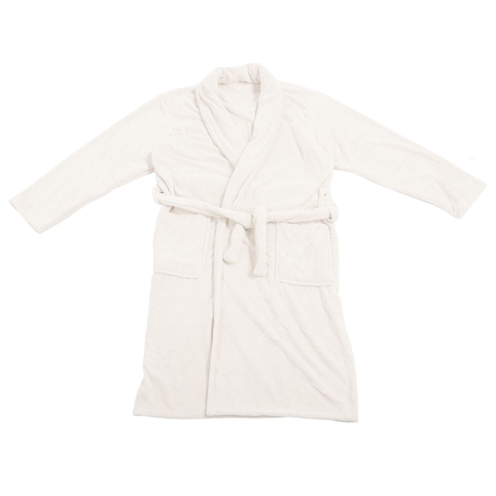Bathrobe Coral Velvet Thicken Soft Water Absorbent Warm Belt Design Couple Bathrobe for Home Hotel Milky White