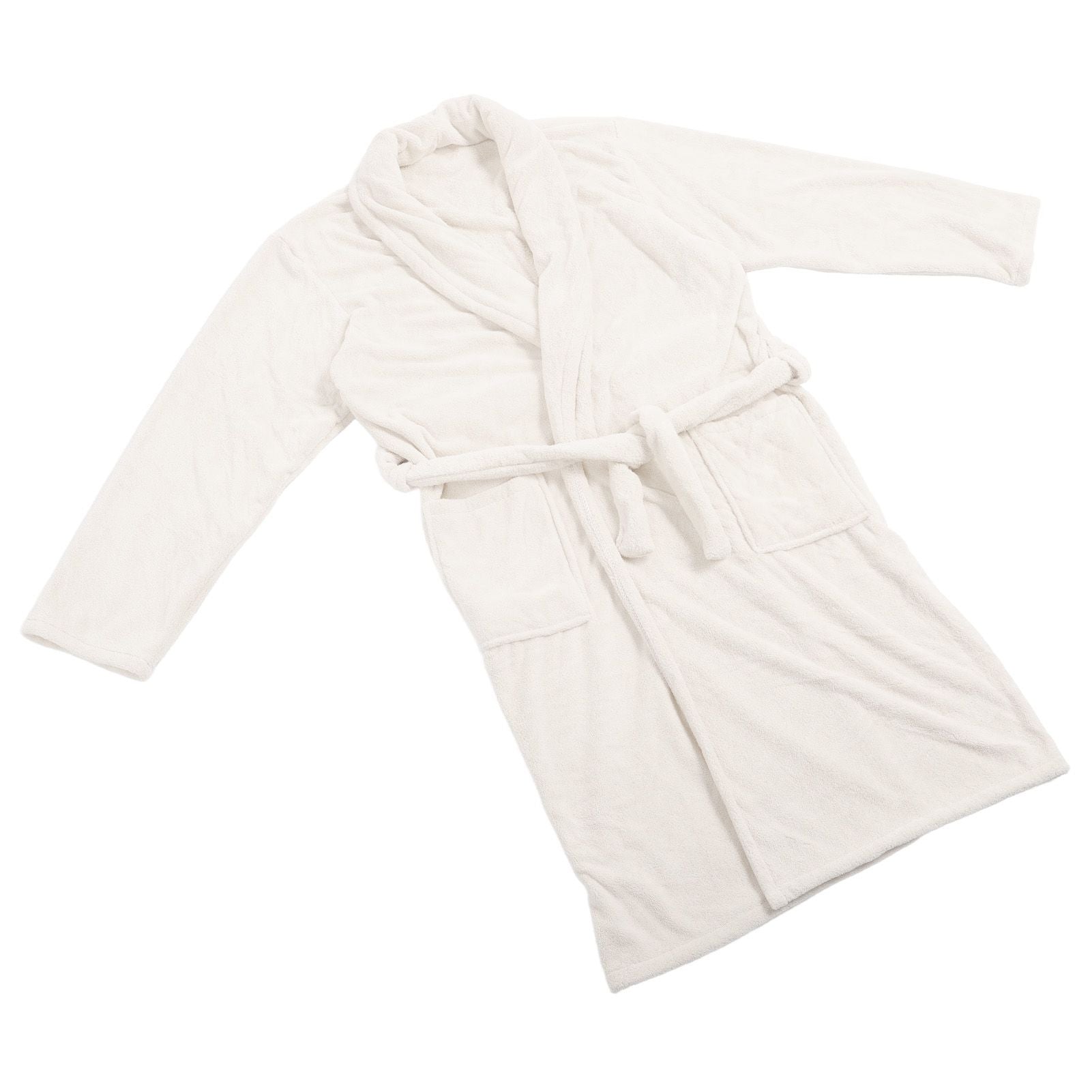 Bathrobe Coral Velvet Thicken Soft Water Absorbent Warm Belt Design Couple Bathrobe for Home Hotel Milky White