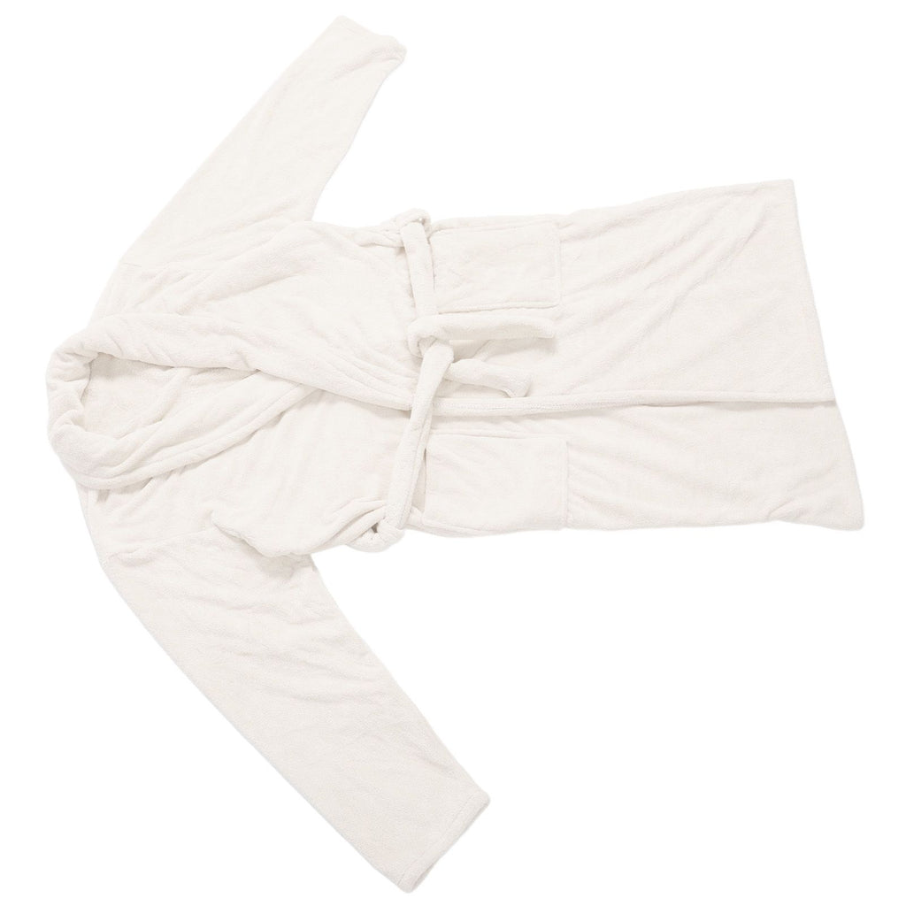 Bathrobe Coral Velvet Thicken Soft Water Absorbent Warm Belt Design Couple Bathrobe for Home Hotel Milky White