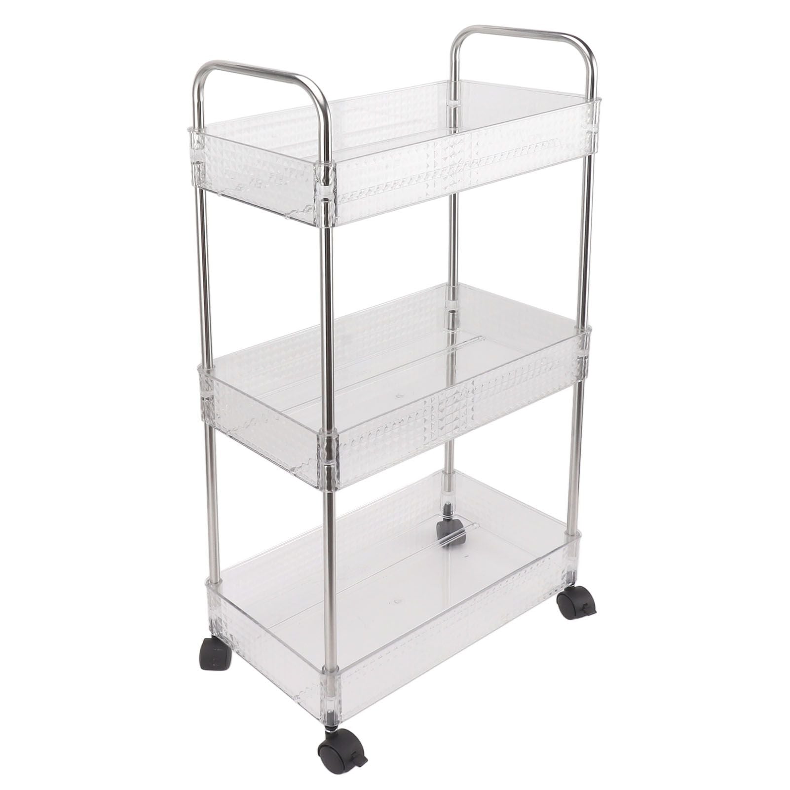 Kitchen Storage Rack Multifunctional 3 Tier Mobile Storage Cart for Bathroom Laundry Room Narrow Places S