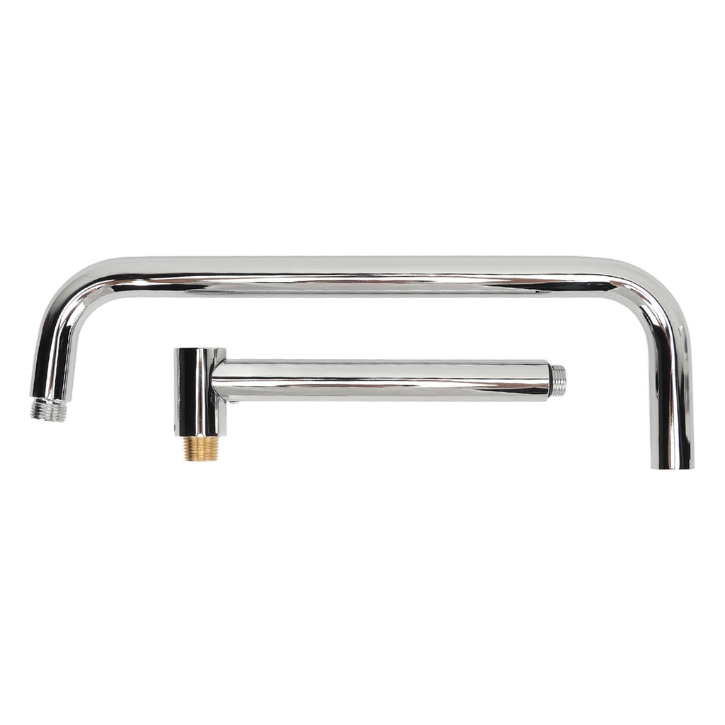 Shower Head Extension with Flange S Shape Shower Arm Wall Mount Rotatable Stainless Steel Shower Pipe for Bathroom Electroplate