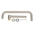 Shower Head Extension with Flange S Shape Shower Arm Wall Mount Rotatable Stainless Steel Shower Pipe for Bathroom Brushed