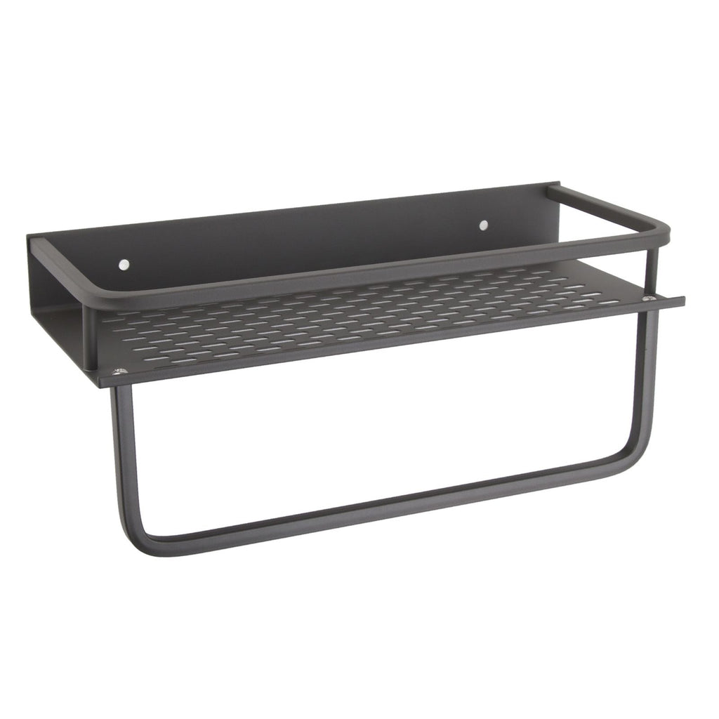 Shower Caddy Grey Shower Organizer Shelf Easy Install Aluminium Alloy Large Capacity Shower Accessory for Bathroom Home 30cm / 11.8in