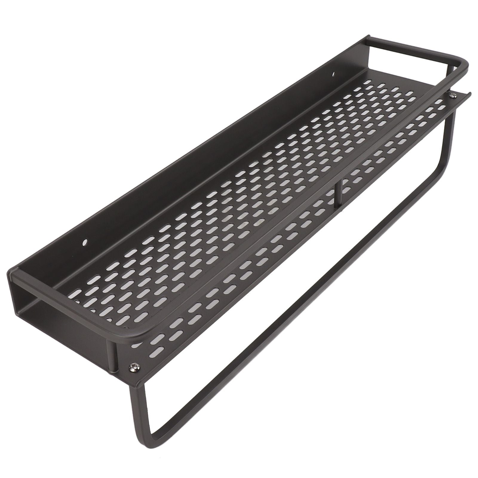 Shower Caddy Grey Shower Organizer Shelf Easy Install Aluminium Alloy Large Capacity Shower Accessory for Bathroom Home 50cm / 19.7in