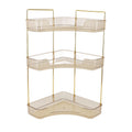 3 Tier Makeup Shelf Organizer Easy Access Aesthetic Corner Bathroom Countertop Organizer for Cosmetics Skincare Amber
