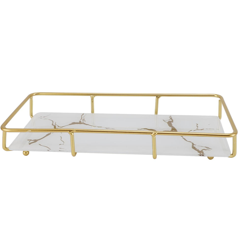 Bathroom Vanity Tray Modern Stylish Anti Slip Kitchen Sink Countertop Storage Organizer S White