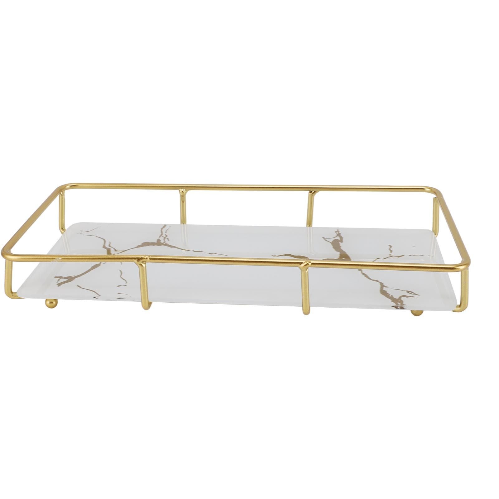 Bathroom Vanity Tray Modern Stylish Anti Slip Kitchen Sink Countertop Storage Organizer S White