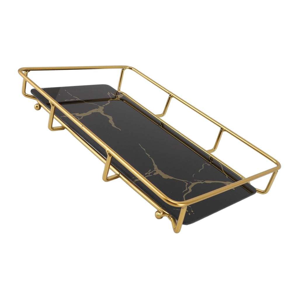 Bathroom Vanity Tray Modern Stylish Anti Slip Kitchen Sink Countertop Storage Organizer L Black