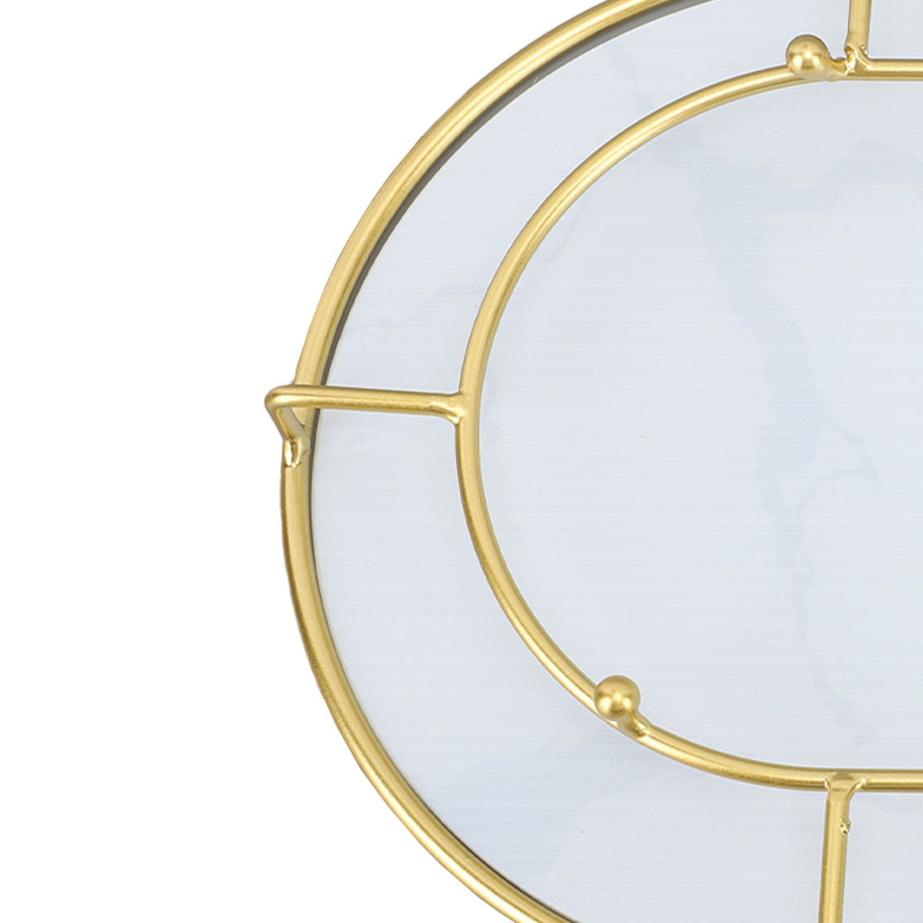 Bathroom Storage Tray Light Luxury Decorative Golden Texture Oval Bathroom Organiser Tray for Soap Towel Paper Napkins Jewellery Makeup White Base