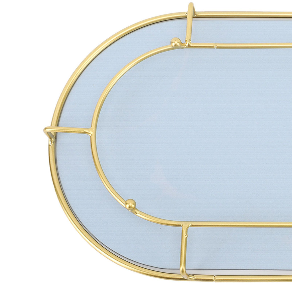 Bathroom Storage Tray Light Luxury Decorative Golden Texture Oval Bathroom Organiser Tray for Soap Towel Paper Napkins Jewellery Makeup Black Base