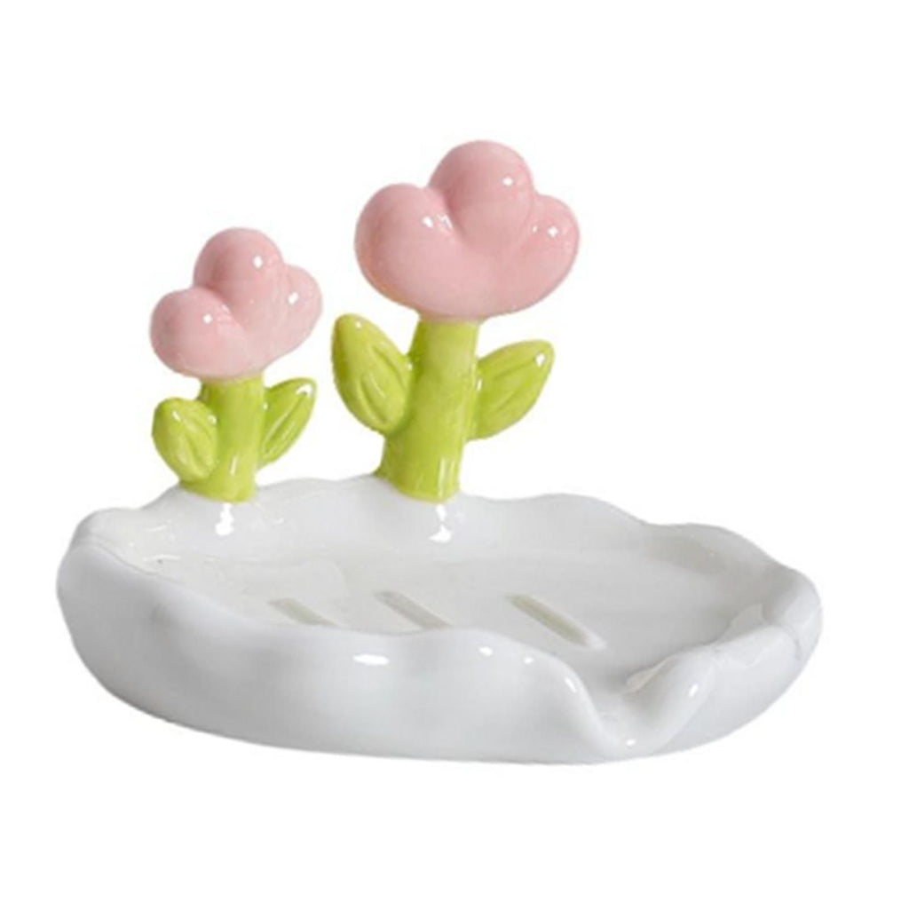 Creative Cute Flower PP Soap Box Household Soap Drain Washing Holder for Bathroom Home