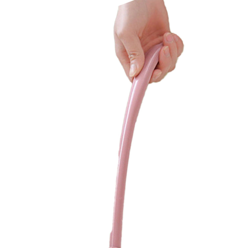 Toilet Brush Set Plastic Double Sided Brush Head Toilet Scrubber Holder Set for Home Hotel Bedroom Pink
