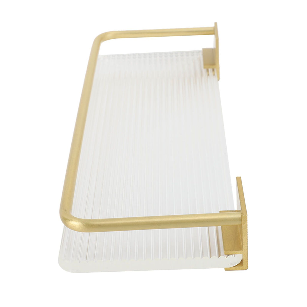 Floating Shelf Space Aluminum Acrylic Wall Mounted Decorative Storage Shelf for Kitchen Bathroom Living Room Bedroom Gold