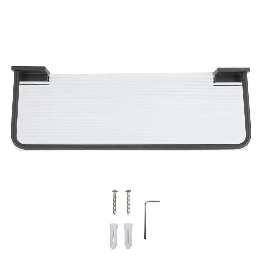 Floating Shelf Space Aluminum Acrylic Wall Mounted Decorative Storage Shelf for Kitchen Bathroom Living Room Bedroom Black